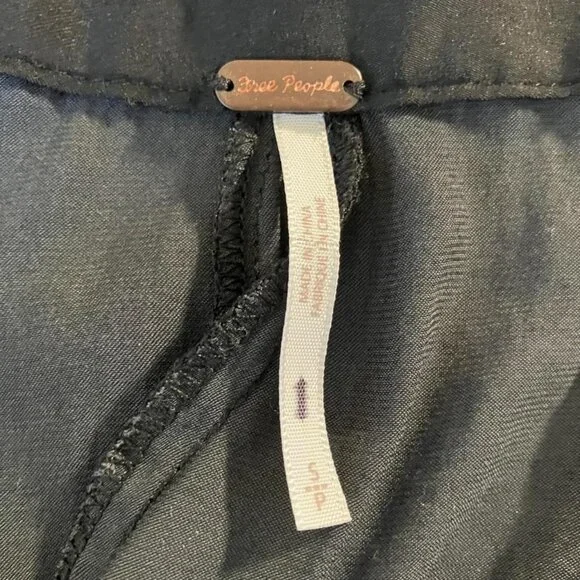 Free People Flowy Feminine Tiered Whimsygoth Coquette Black Wrap Tie Mini Skirt - Picture 3 of 7